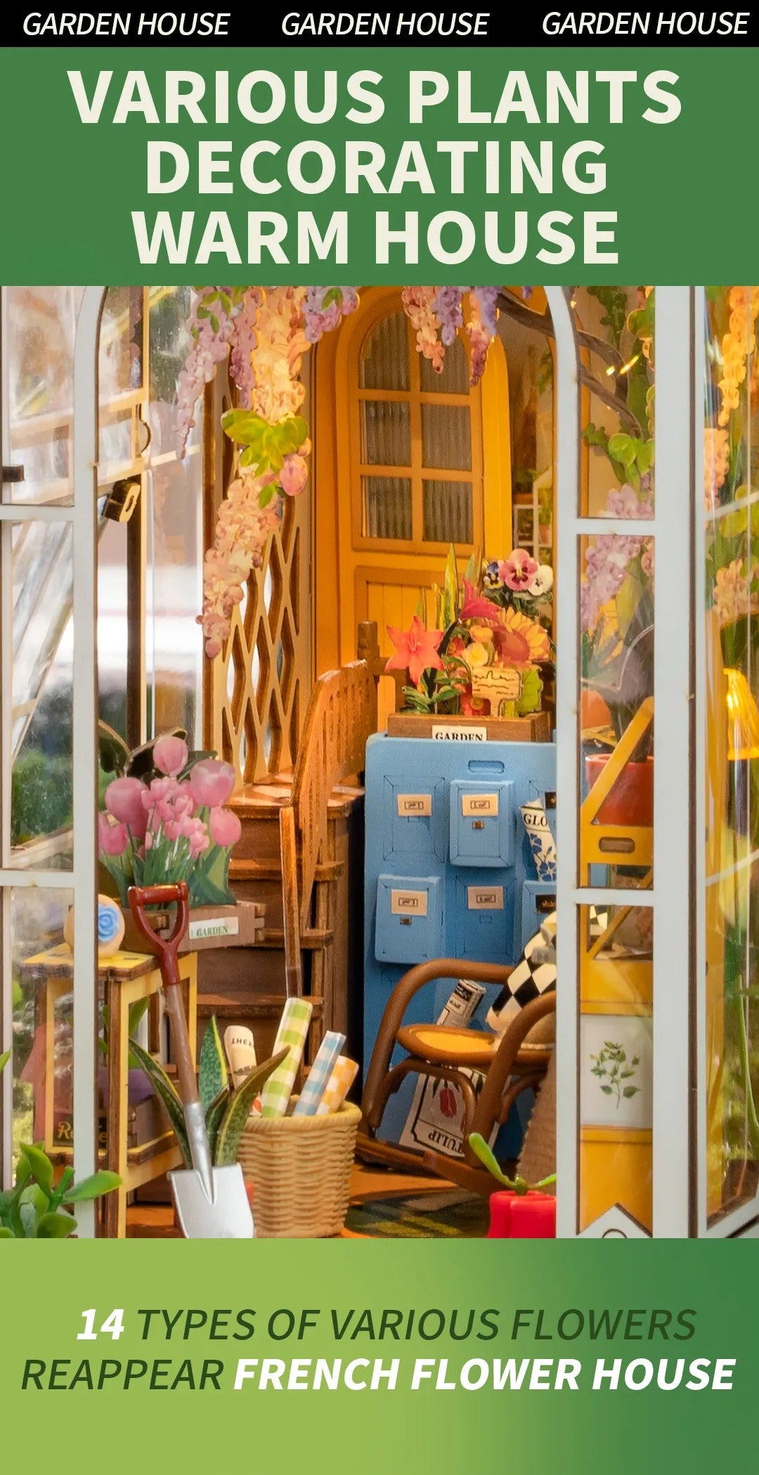 Rolife Holiday Garden House DIY Book Nook Shelf Insert TGB06