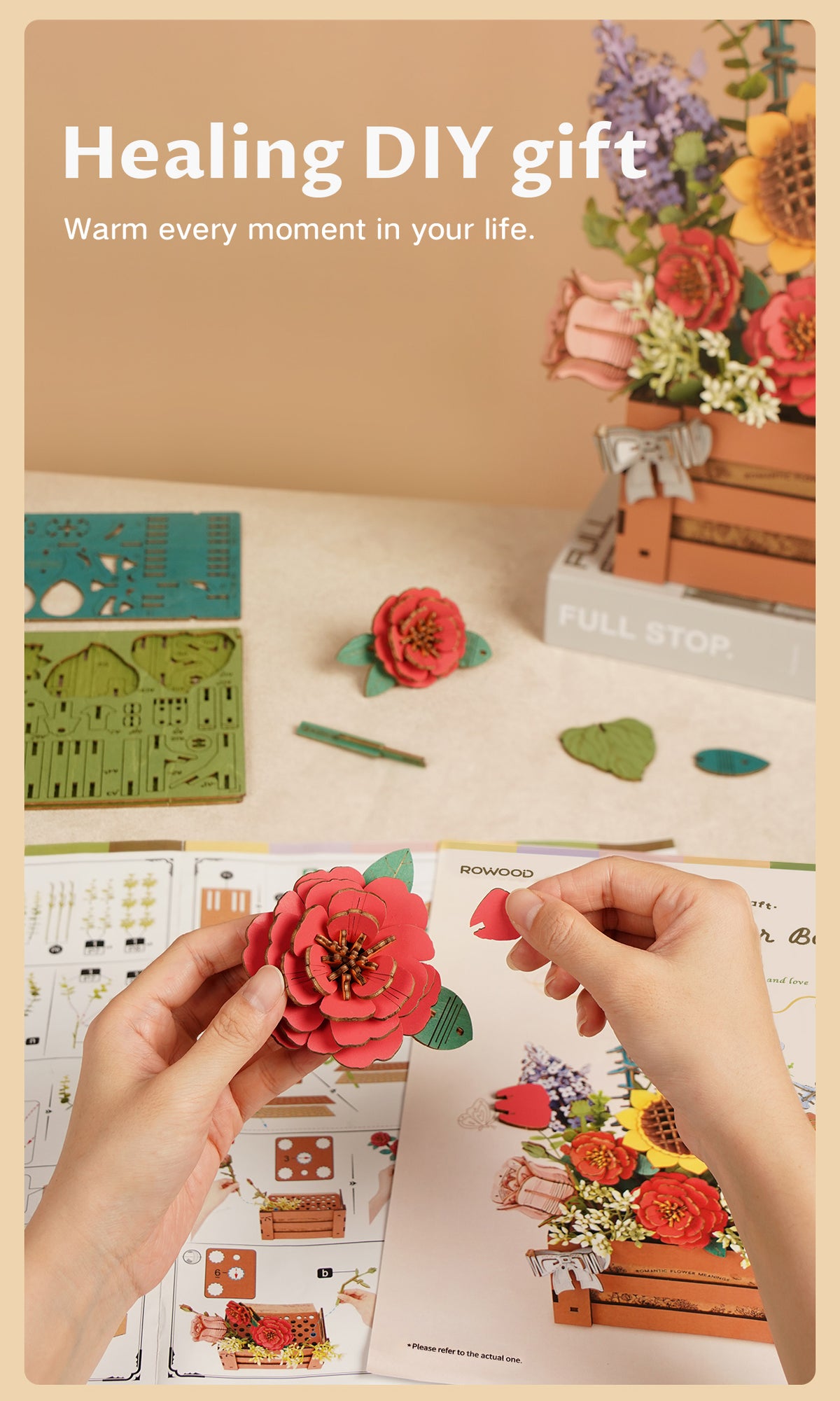 Rowood DIY Wooden Bloom Box 3D Wooden Puzzle ROETW02H