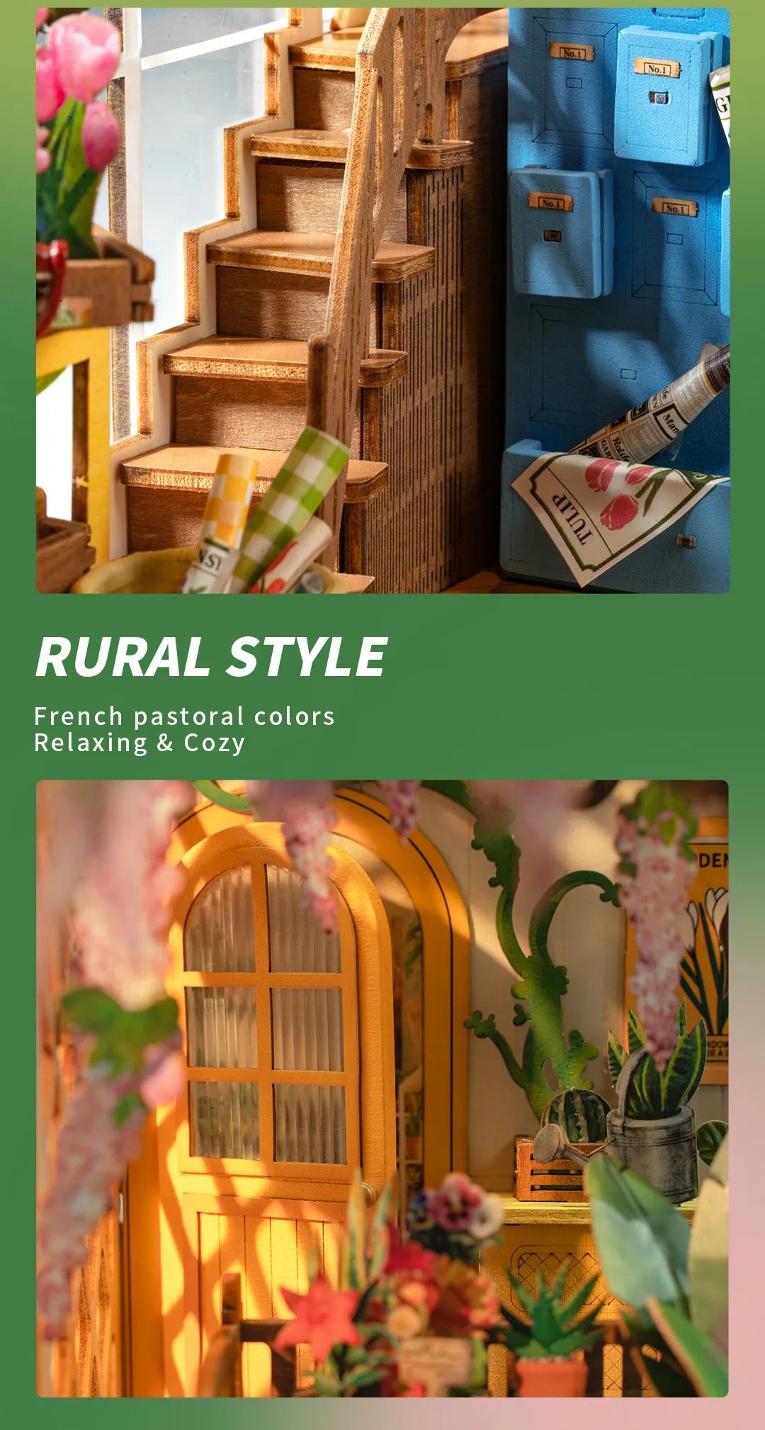 Rolife Holiday Garden House DIY Book Nook Shelf Insert TGB06