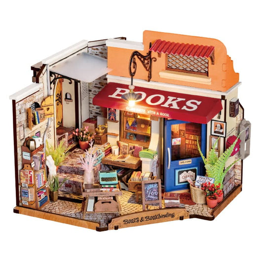 Rolife Corner Bookstore DIY Miniature House Kit ROEDG164
