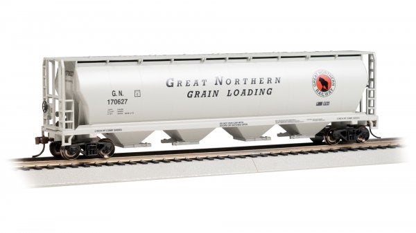 HO Rolling Canadian 4 Bay Cylindrical Grain Hopper - Great Northern #170627