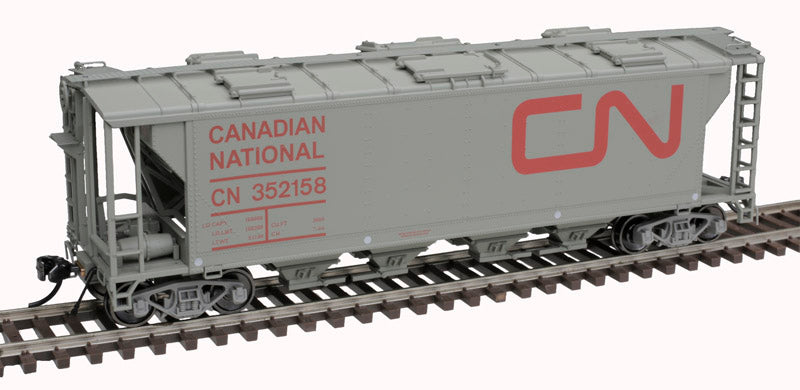 HO Rolling Atlas Slab Side Covered Hopper Canadian National -Noodle (6 Hatch)