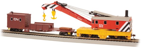 HO Rolling 250-Ton Steam Crane & Boom Tender - Canadian National