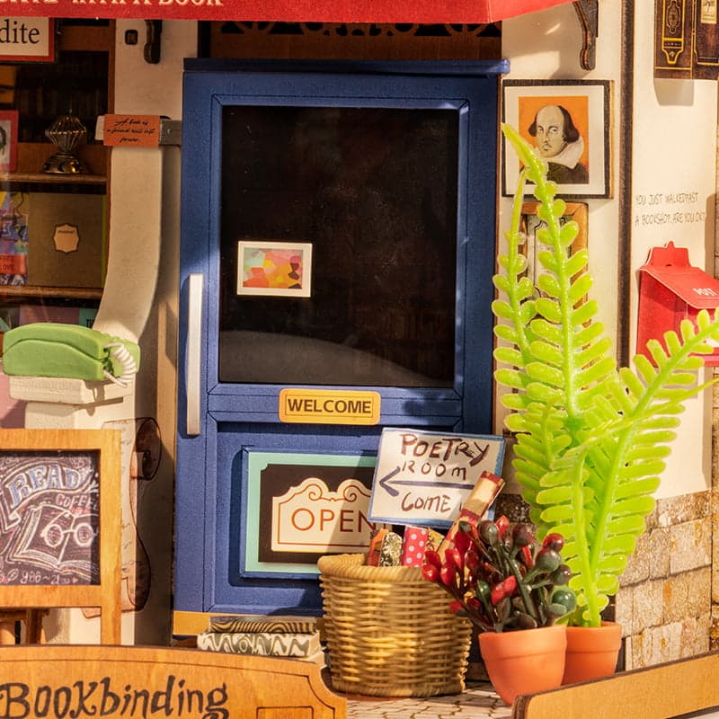 Rolife Corner Bookstore DIY Miniature House Kit ROEDG164