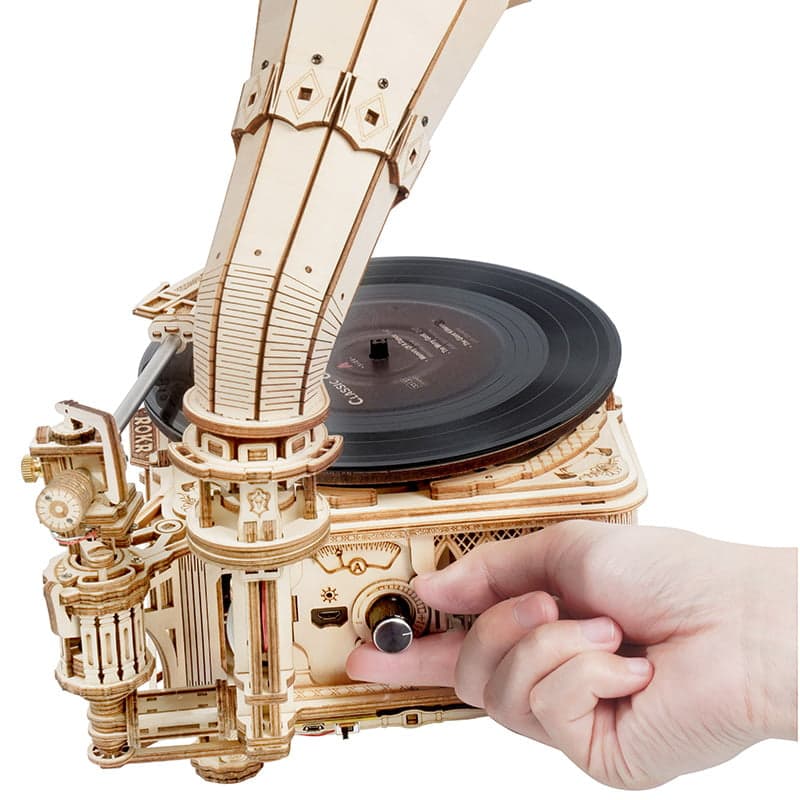 ROKR DIY Crank Classic Gramophone (Hand Rotating) LKB01