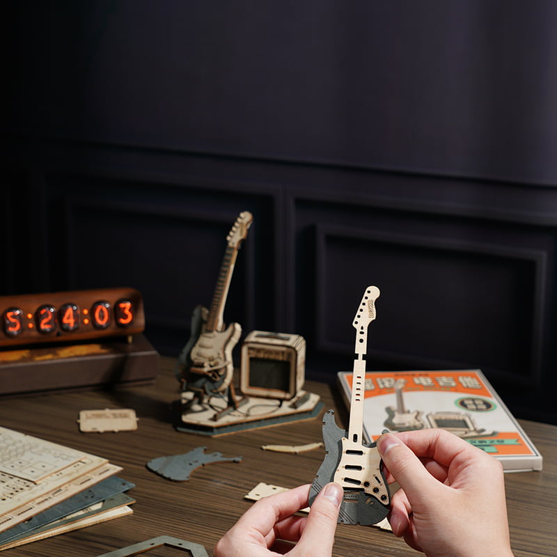 ROKR Electric Guitar Model 3D Wooden Puzzle TG605K
