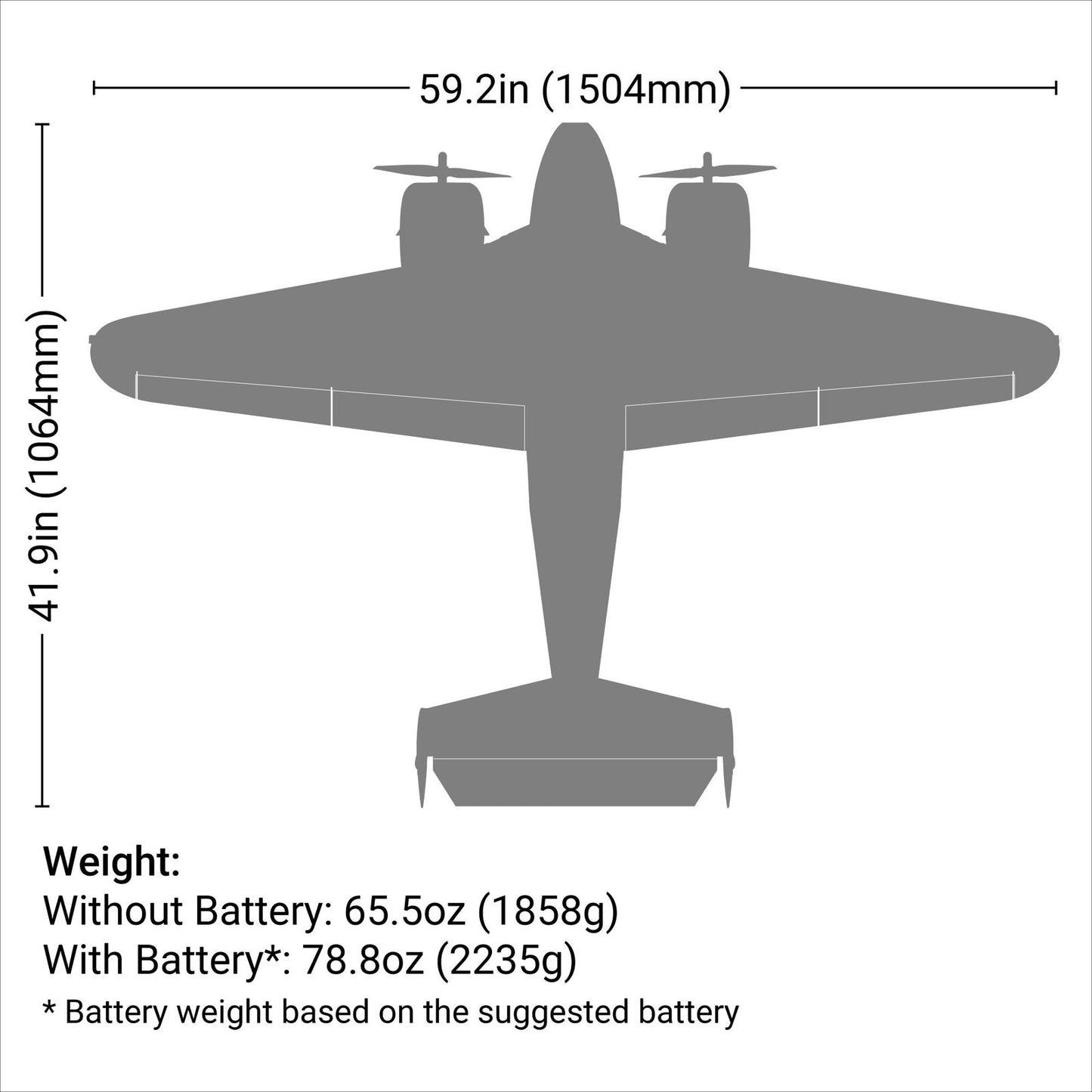 Beechcraft D18 1.5m BNF Basic EFL106250