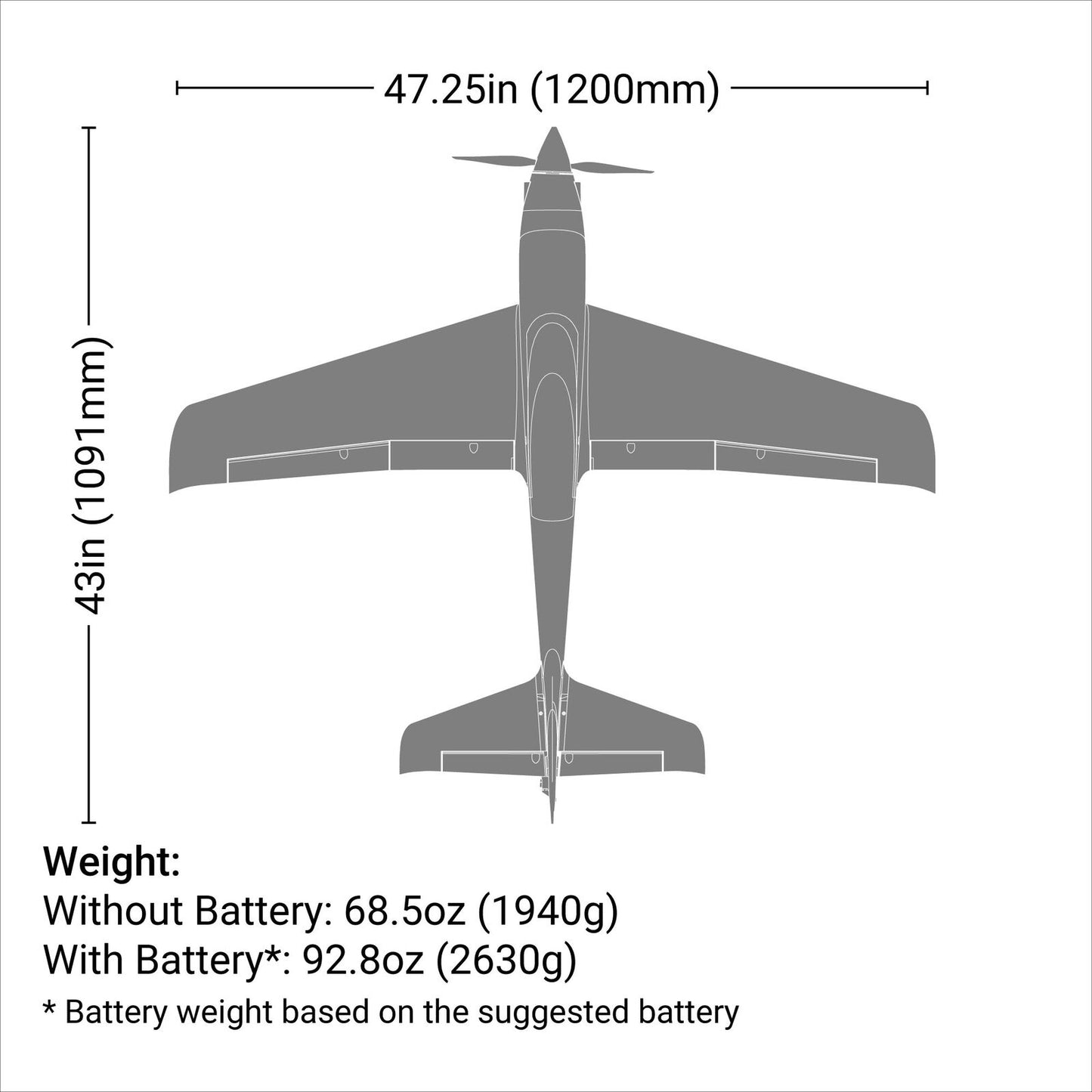 V1200 1.2m BNF Basic with Smart, AS3X and SAFE Select EFL12350