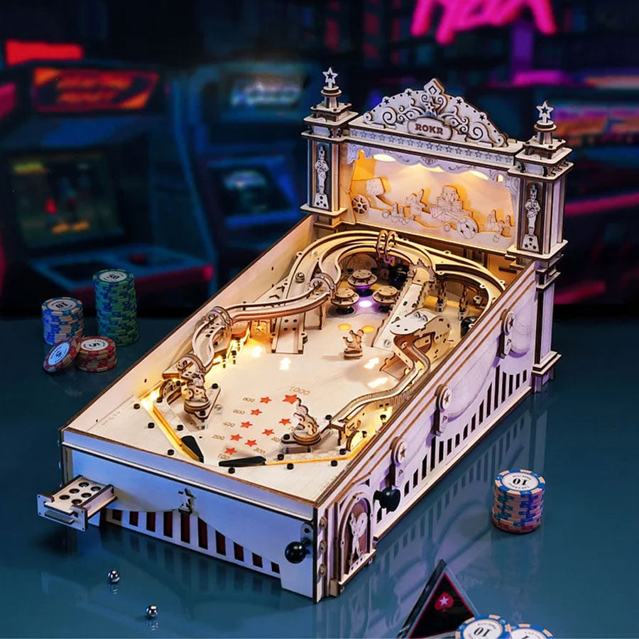 ROKR 3D Pinball Machine 3D Wooden Puzzle ROEEG01