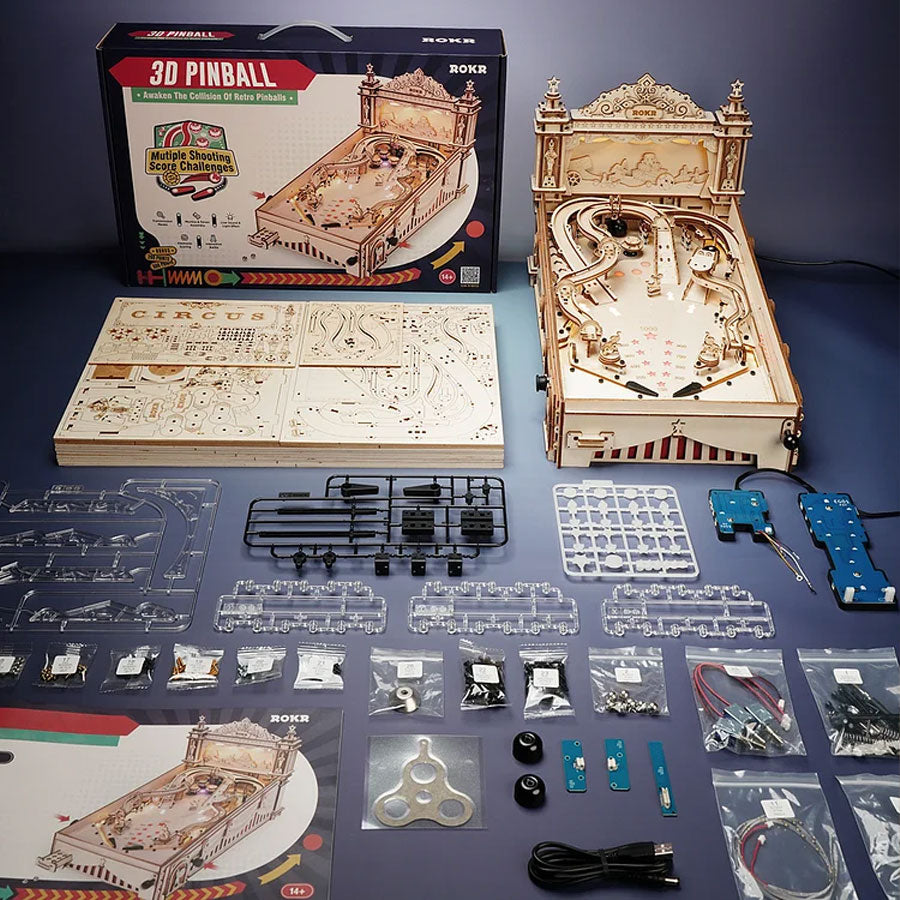 ROKR 3D Pinball Machine 3D Wooden Puzzle ROEEG01
