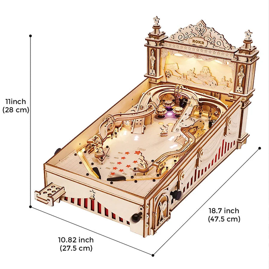 ROKR 3D Pinball Machine 3D Wooden Puzzle ROEEG01