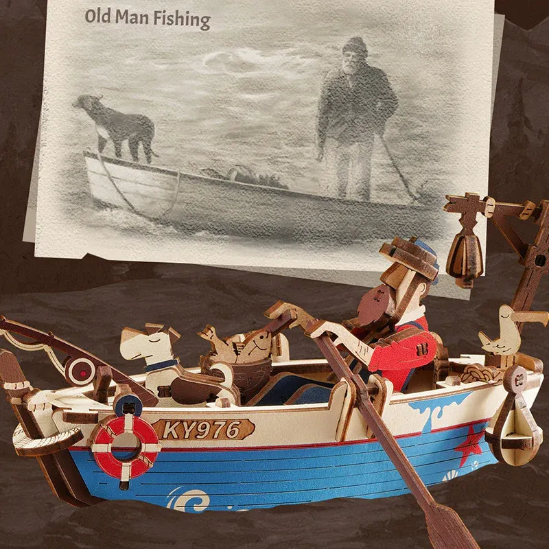 ROKR DIY Ocean Fisher Pendulum Toy 3D Wooden Puzzle MCD02