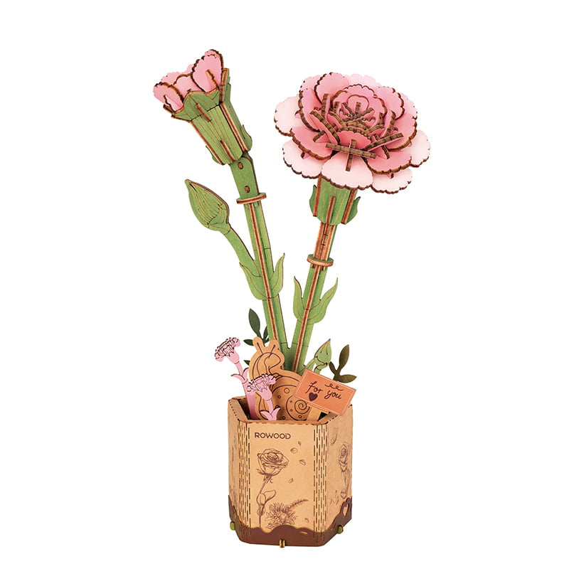 Rowood DIY Wooden Flower Pink Carnation TW051