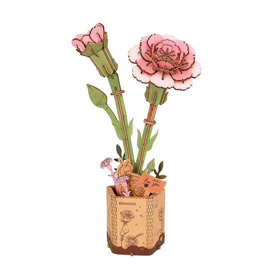 Rowood DIY Wooden Flower Pink Carnation TW051
