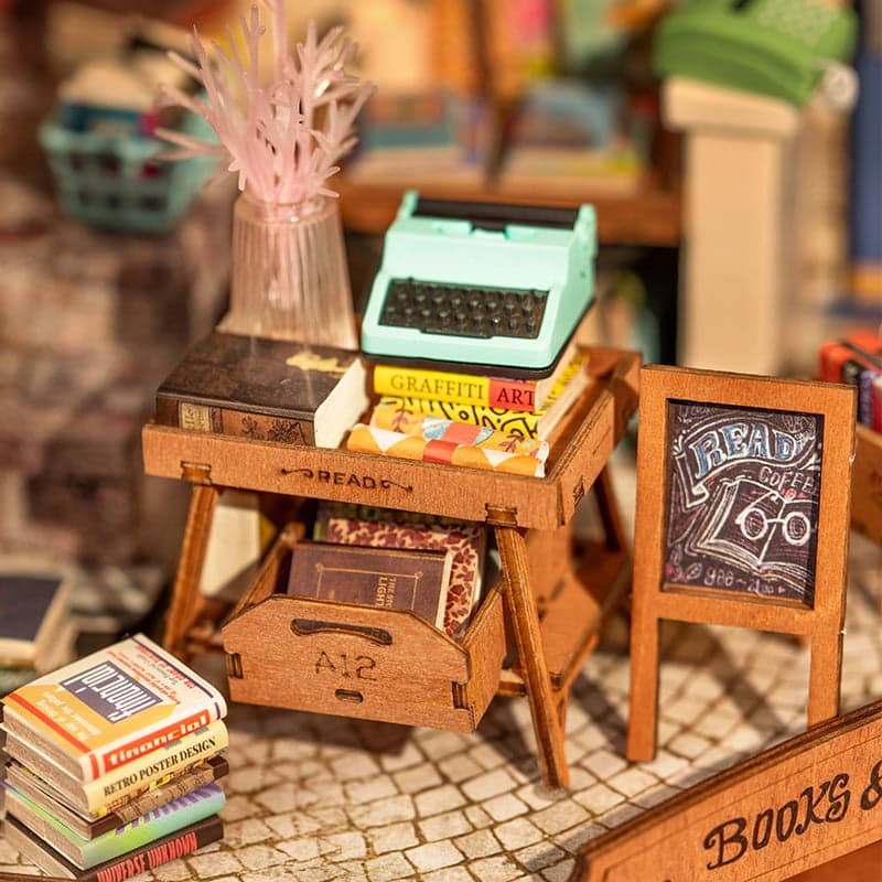 Rolife Corner Bookstore DIY Miniature House Kit ROEDG164