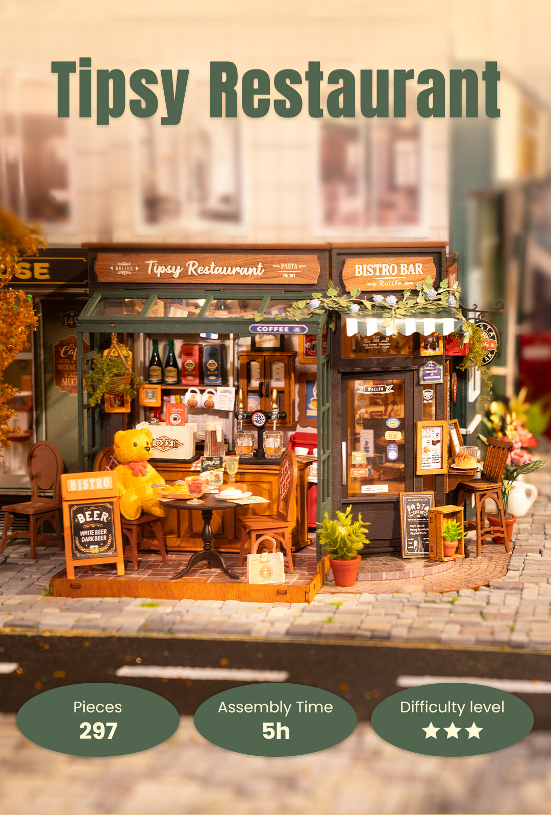 Rolife Tipsy Restaurant DIY Minature House Kit DG167