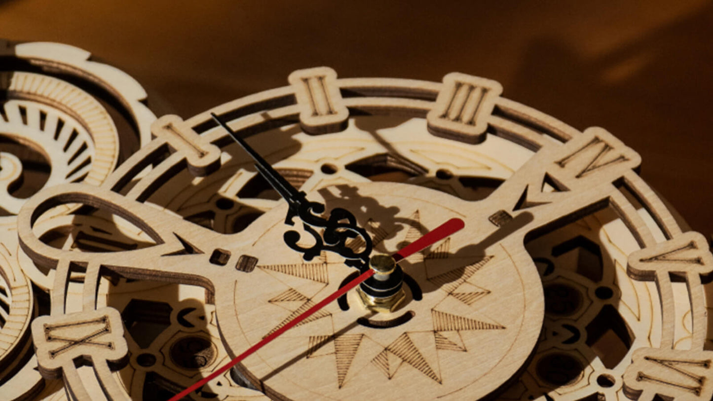 ROKR Owl Clock Mechanical Gears 3D Wooden Puzzle LK503