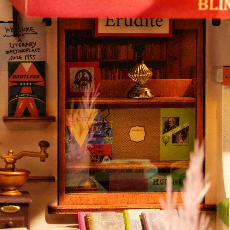 Rolife Corner Bookstore DIY Miniature House Kit ROEDG164