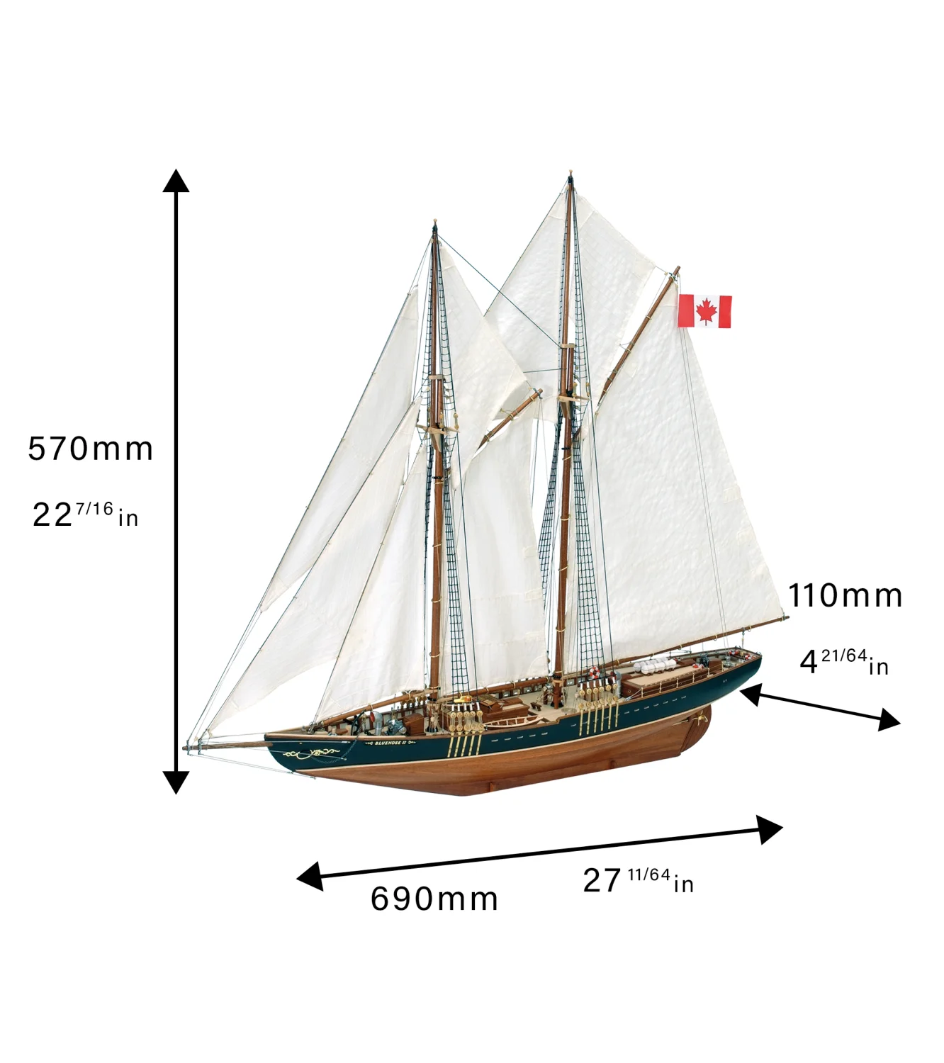 Bluenose II 1:75 Wooden Model Ship Kit Boat ART22453
