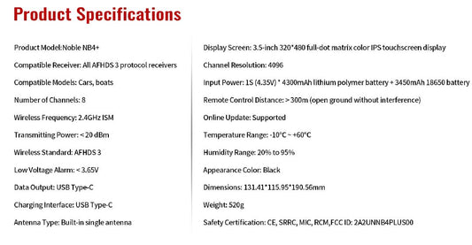 Flysky NB4+ Noble 2.4GHz (AFHDS3) 8 Channel NB4PLUS