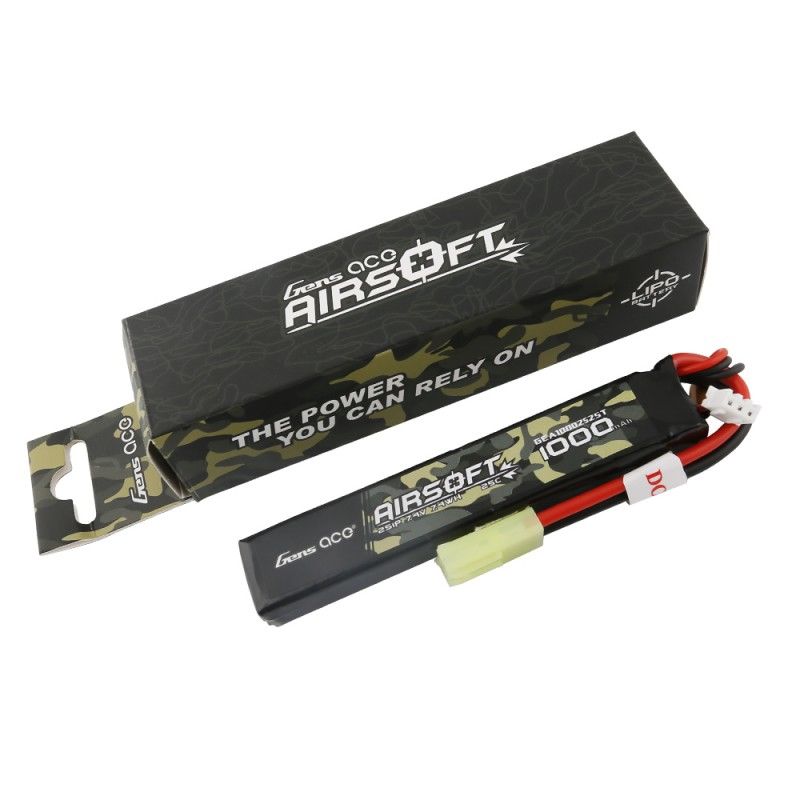 Airsoft 1000mAh 2S1P 7.4V 25C LiPo Tamiya Plug