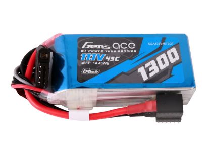 G-Tech 1300mAh 3S1P 11.1V 45C LiPo Battery Pack with Universal Plug Soft Pack