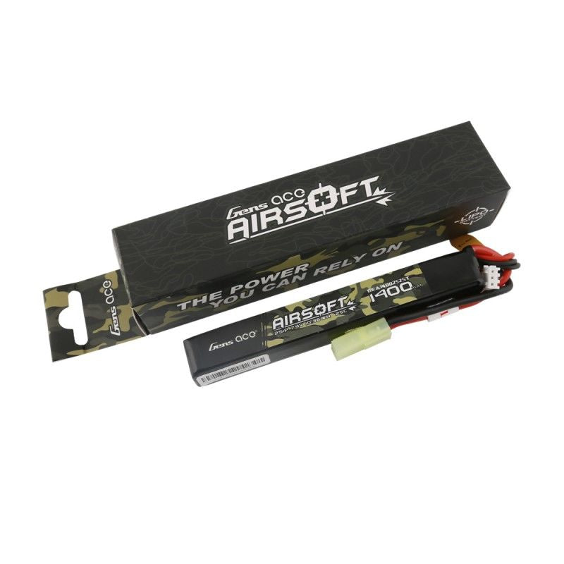 Airsoft 1400mAh 2S1P 7.4V 25C LiPo Tamiya Plug