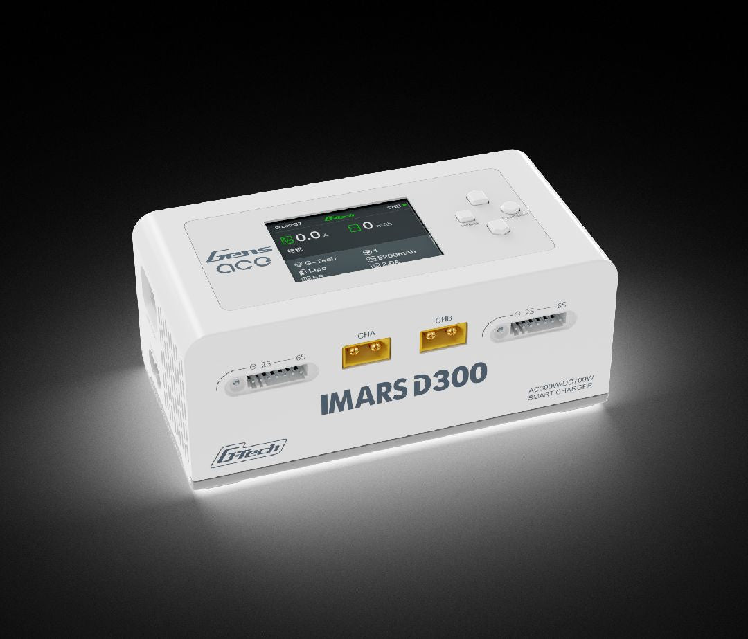 IMARS D300 G-Tech Dual Channel AC/DC 15A x 2 / 1-6S LiPo Battery Charger - White