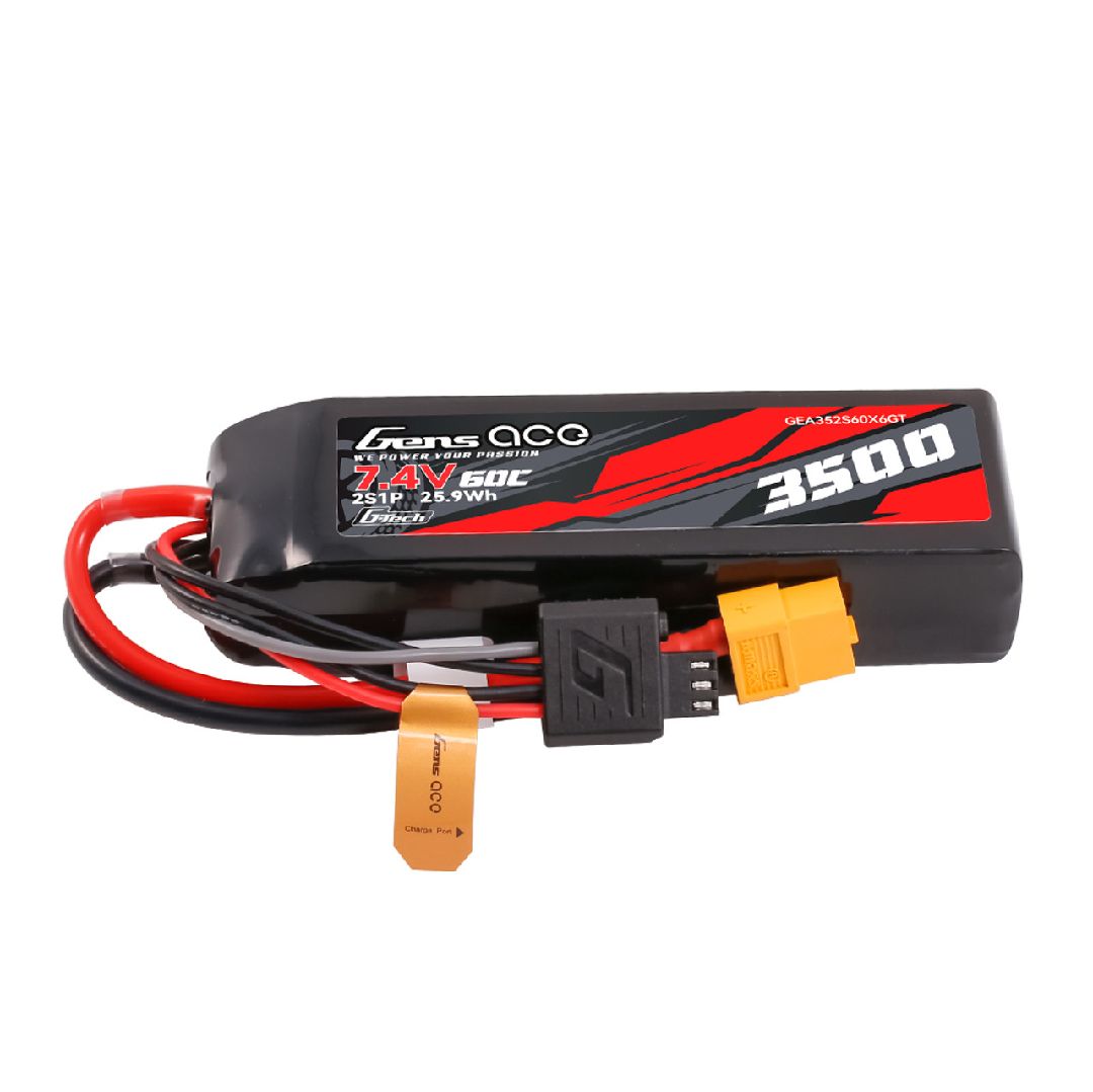 Gens Ace G-Tech 3500mAh 2S 7.4V 60C Lipo Battery w/ XT60 Plug