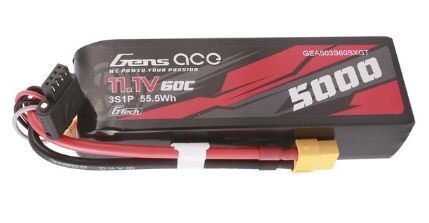 G-Tech 5000mAh 3S1P 11.1V 60C Long LiPo Battery Pack with XT60 Plug Soft Pack