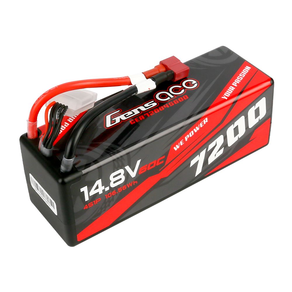 7200mAh 14.8V 60C Hard Case LiPo Battery - Deans Plug GEA72004S60D