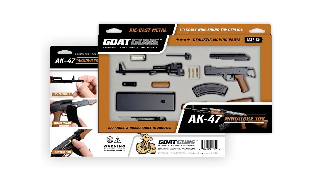 GoatGuns AK47 Metal Diecast Assembly Model Kit - Black GOAAK-BLACK