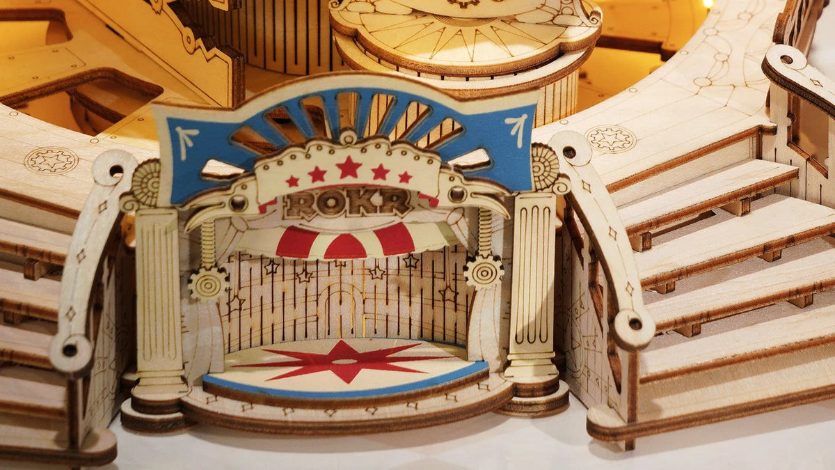 ROKR Tilt-A-Whirl DIY Music Box 3D Wooden Puzzle