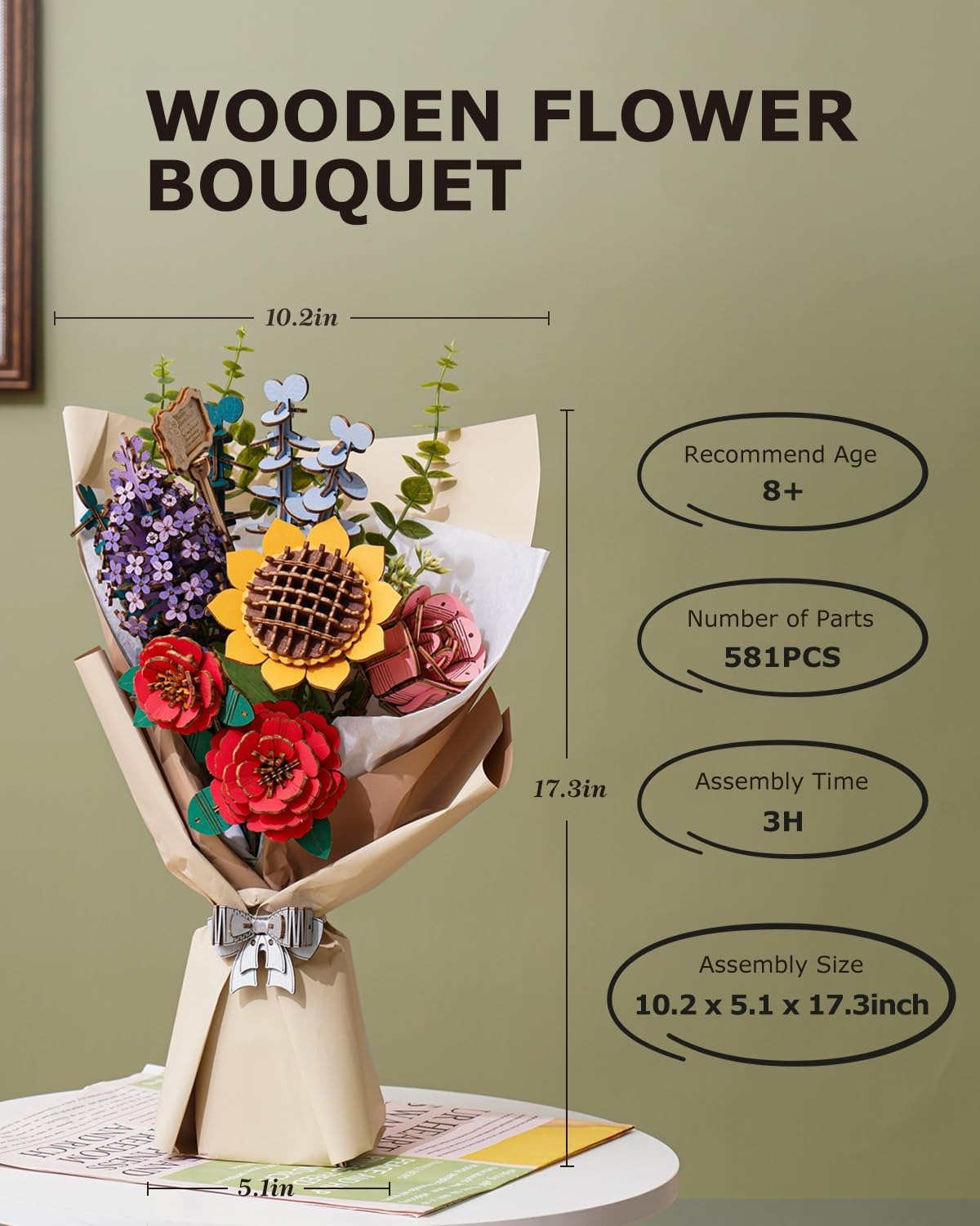 Rowood Wooden Flower Bouquet