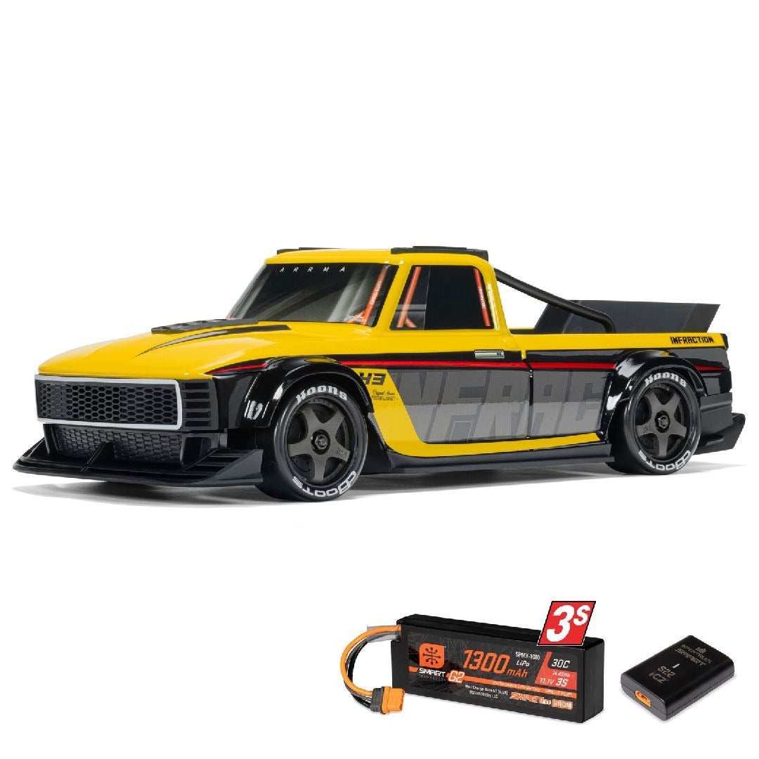 Arrma 1/12 INFRACTION GROM 3S 4X4 Brushless RTR - Yellow/Black