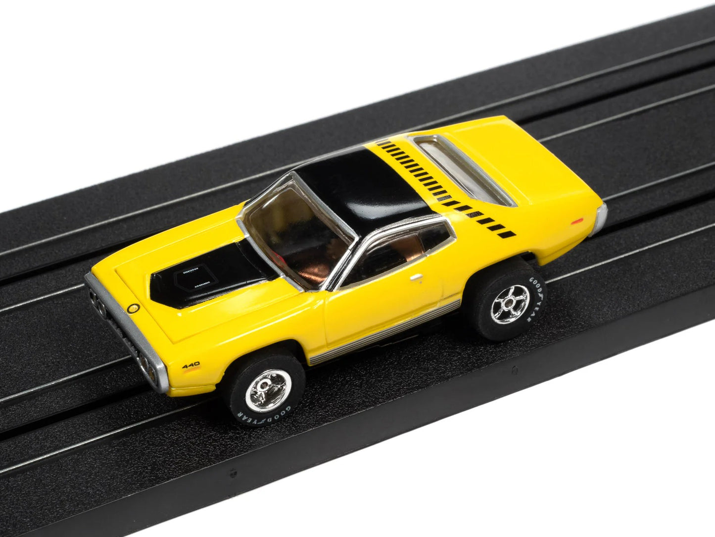 Flamethrower - X-Traction - 1971 Plymouth GTX Yellow Slot Car