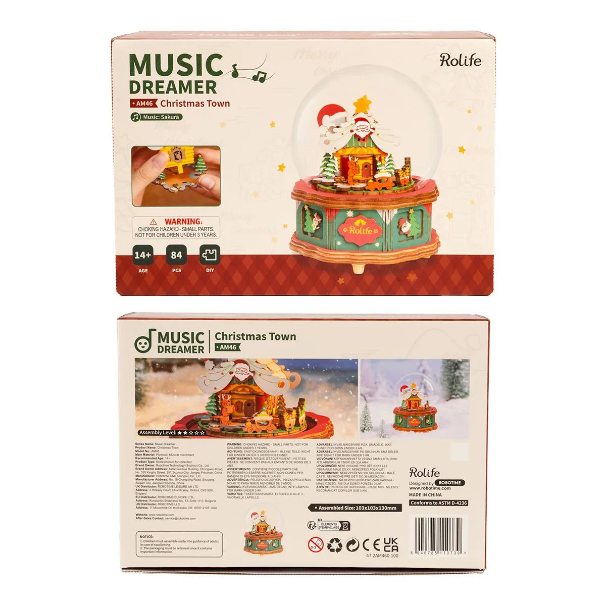 Rolife DIY Music Box - Christmas Town AM46