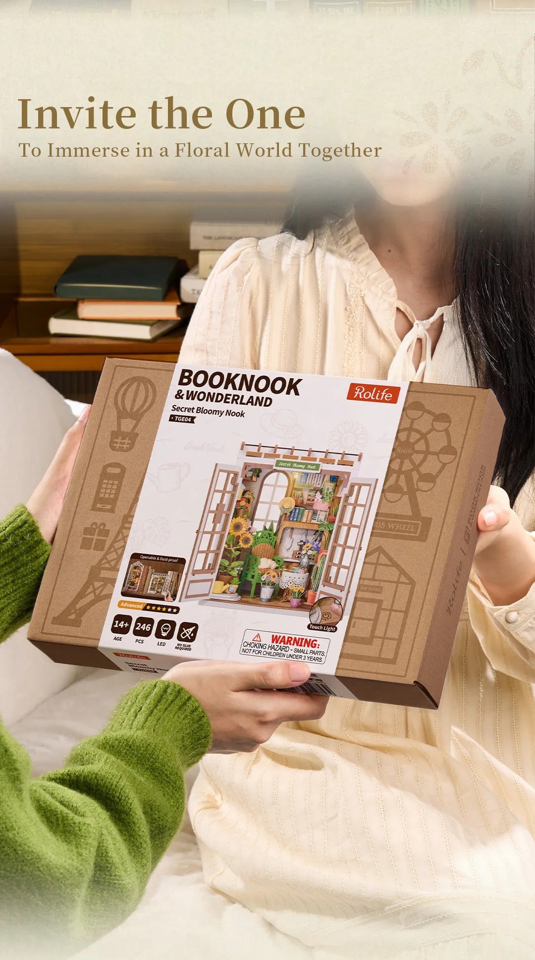 Rolife DIY Book Nook Kit - Secret Bloomy Nook TGE04
