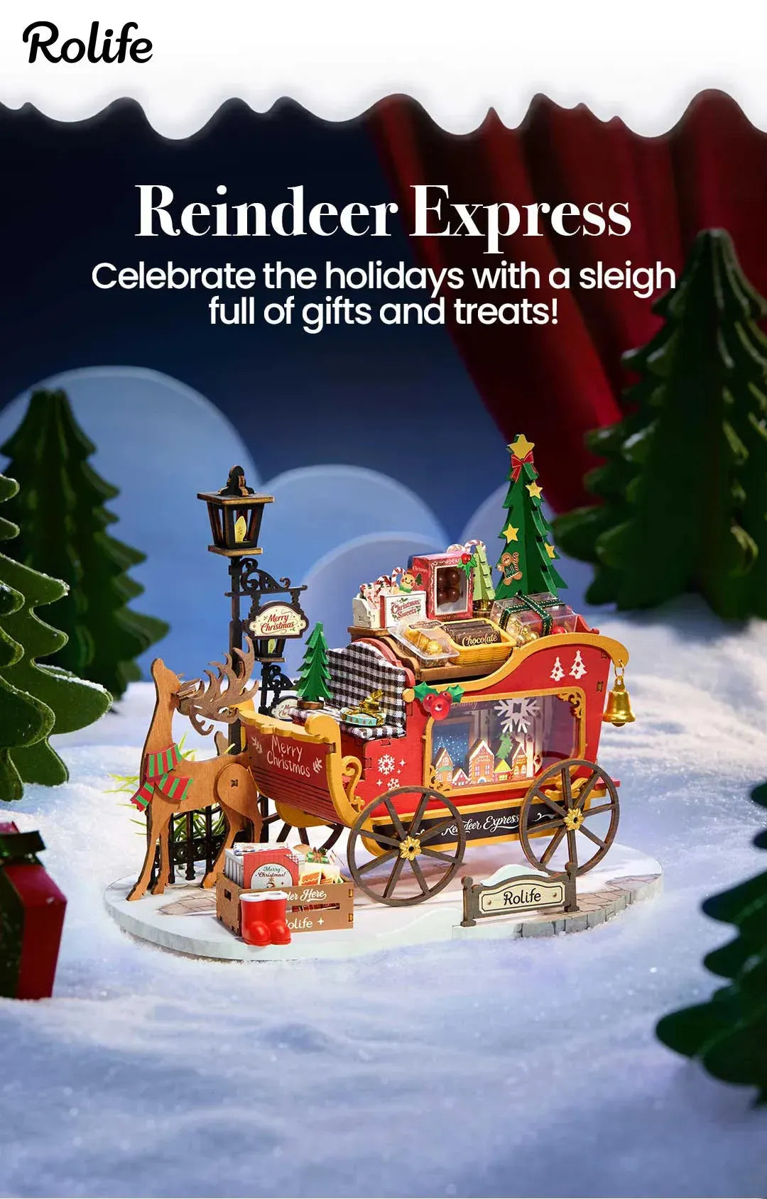 Rolife Reindeer Express 3D Wooden Puzzle