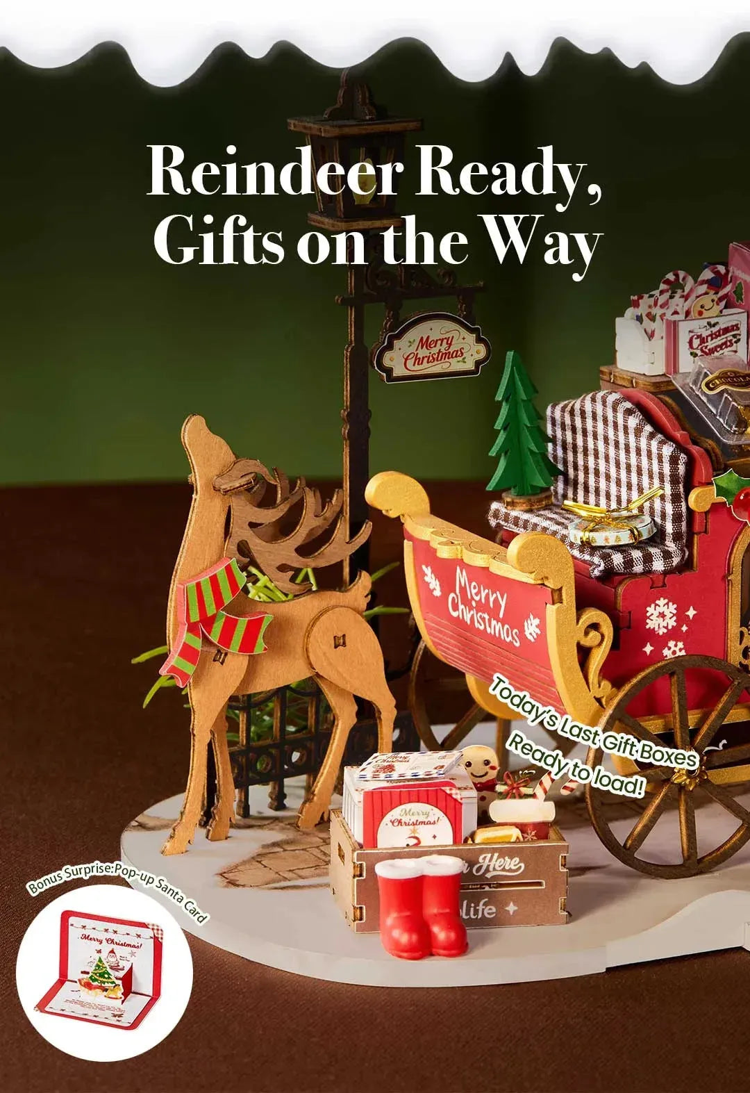 Rolife Reindeer Express 3D Wooden Puzzle