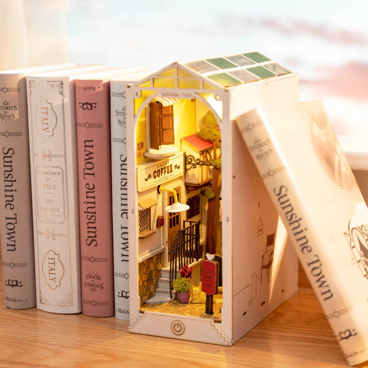Rolife Sunshine Town Book Nook Shelf Insert