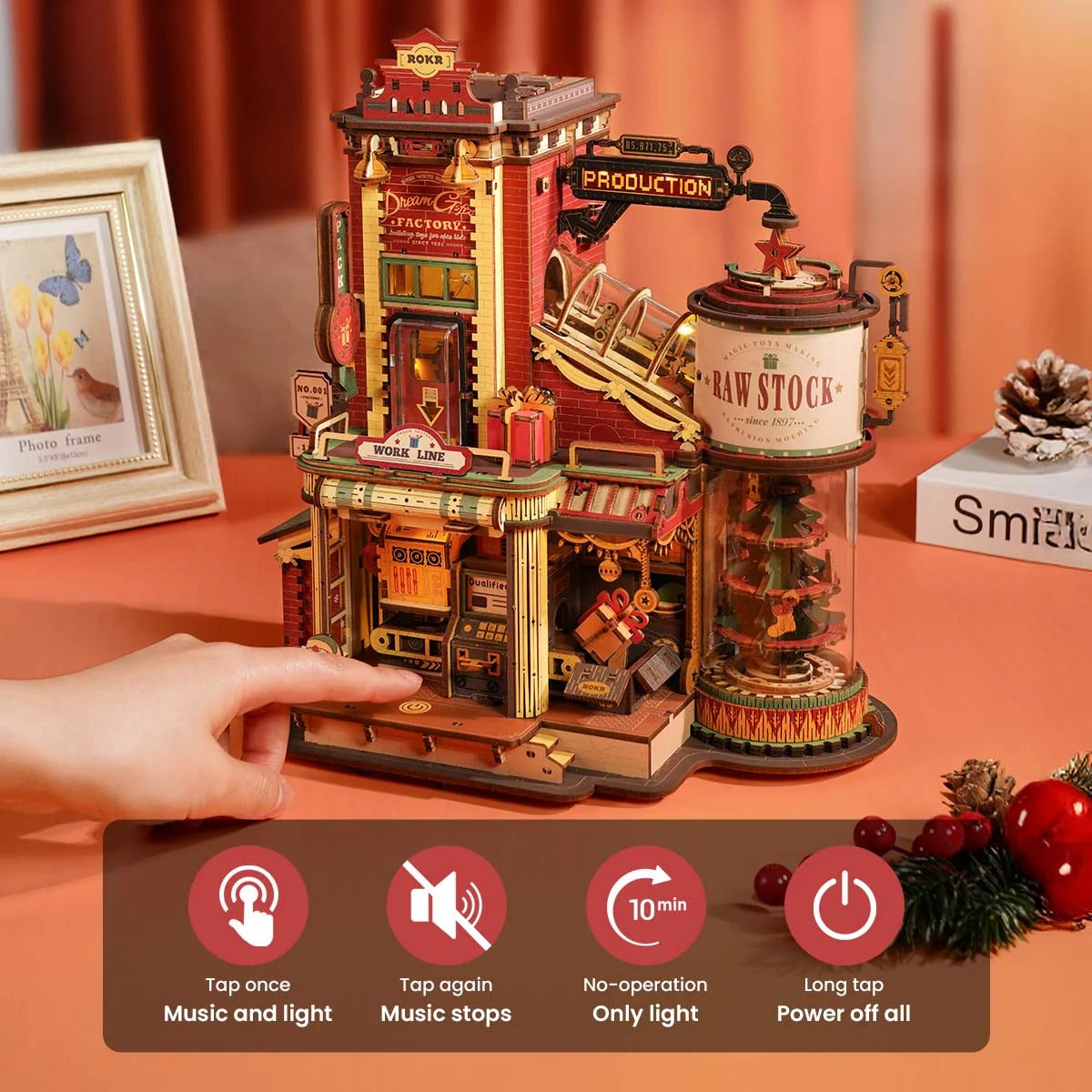 ROKR Dream Gift Factory Wooden Music Box EAB01