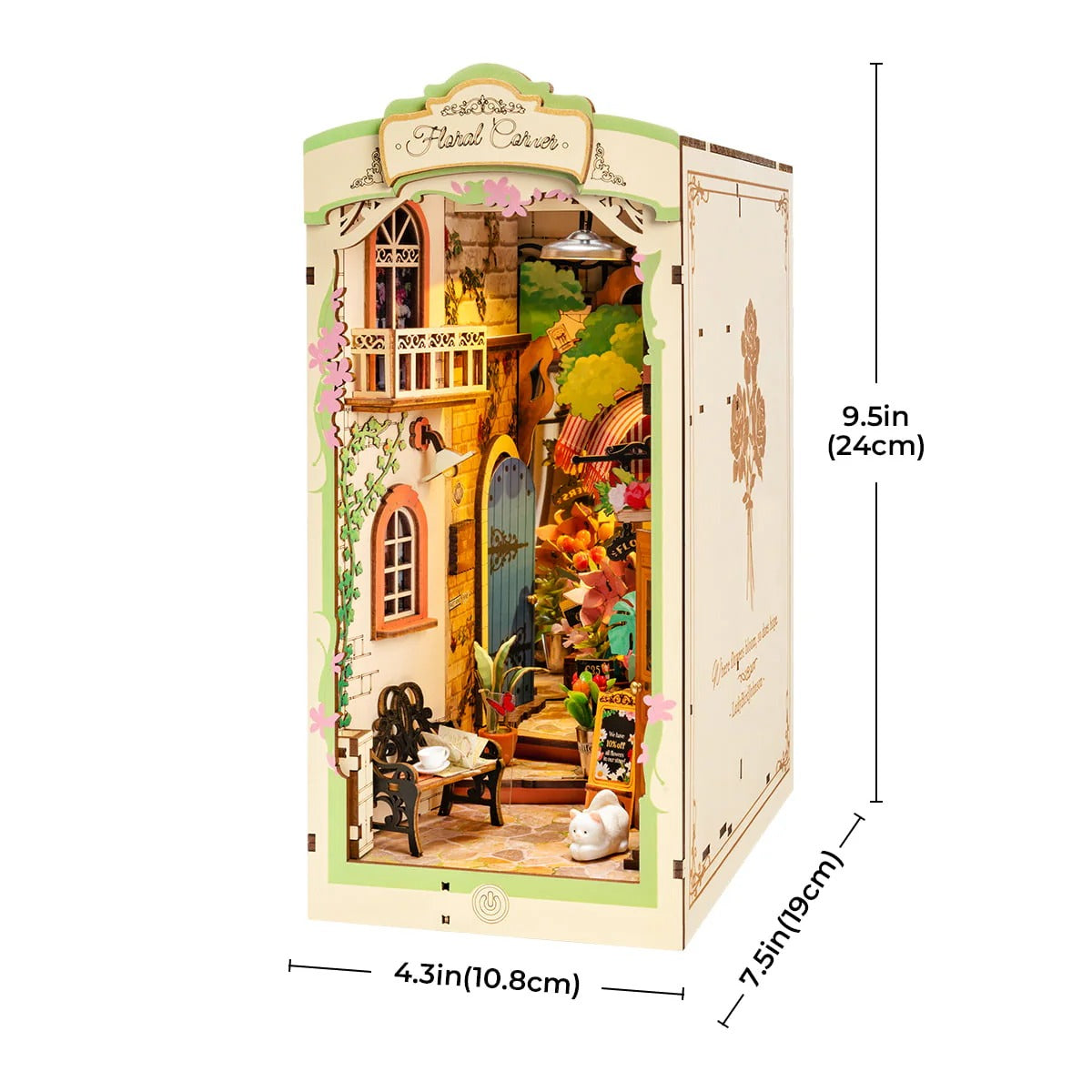 Rolife Floral Corner DIY Book Nook Shelf Insert ROETGB09
