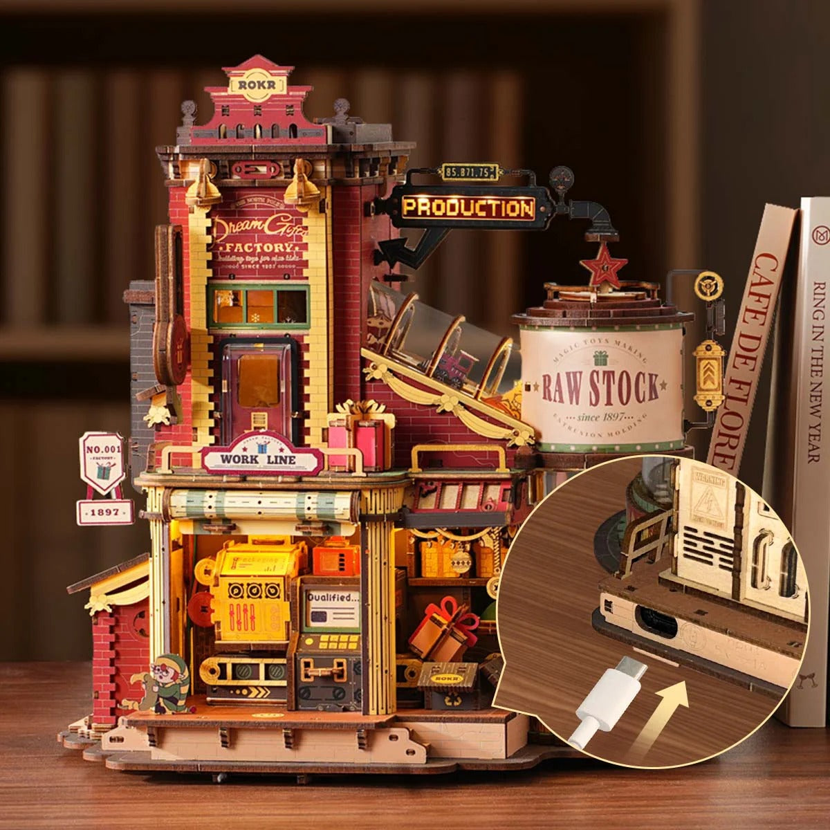 ROKR Dream Gift Factory Wooden Music Box EAB01
