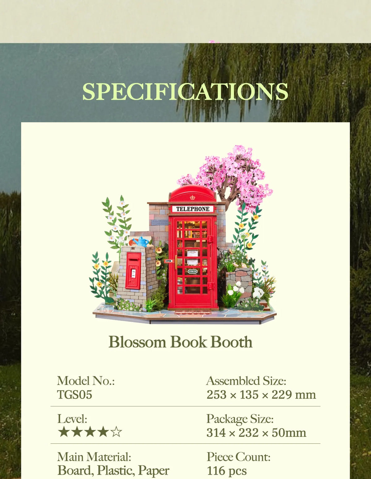 Rolife 3D Wooden Puzzle - Blossom Book Booth TGS05