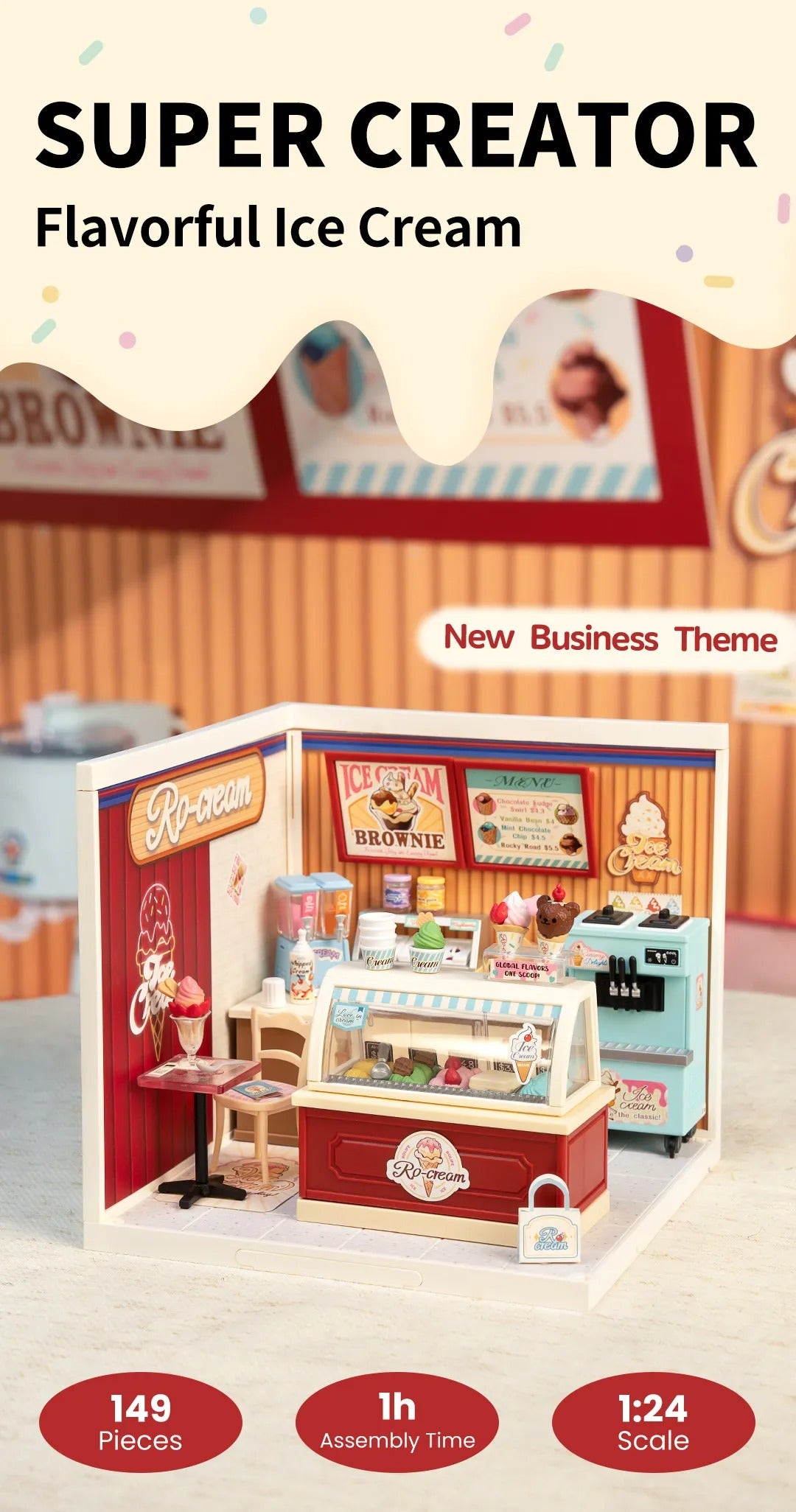 Rolife Super Creator Miniature House- Flavorful Ice Cream DW018B