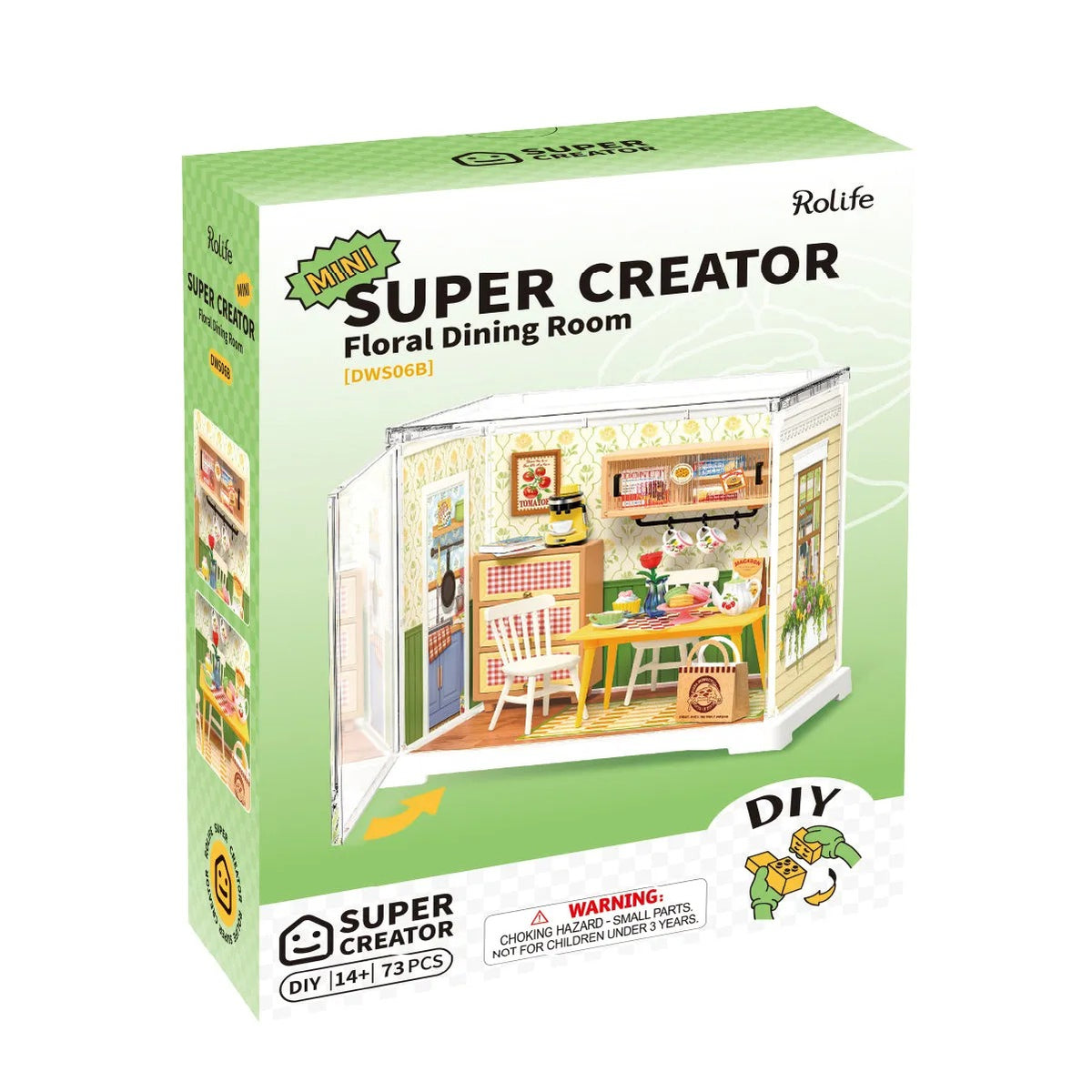 Rolife Floral Dining Room Mini Super Creator DIY Miniature House DWS06B
