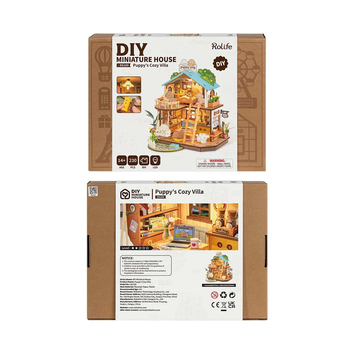 Rolife Puppy's Cozy Villa DIY Miniature House DG169