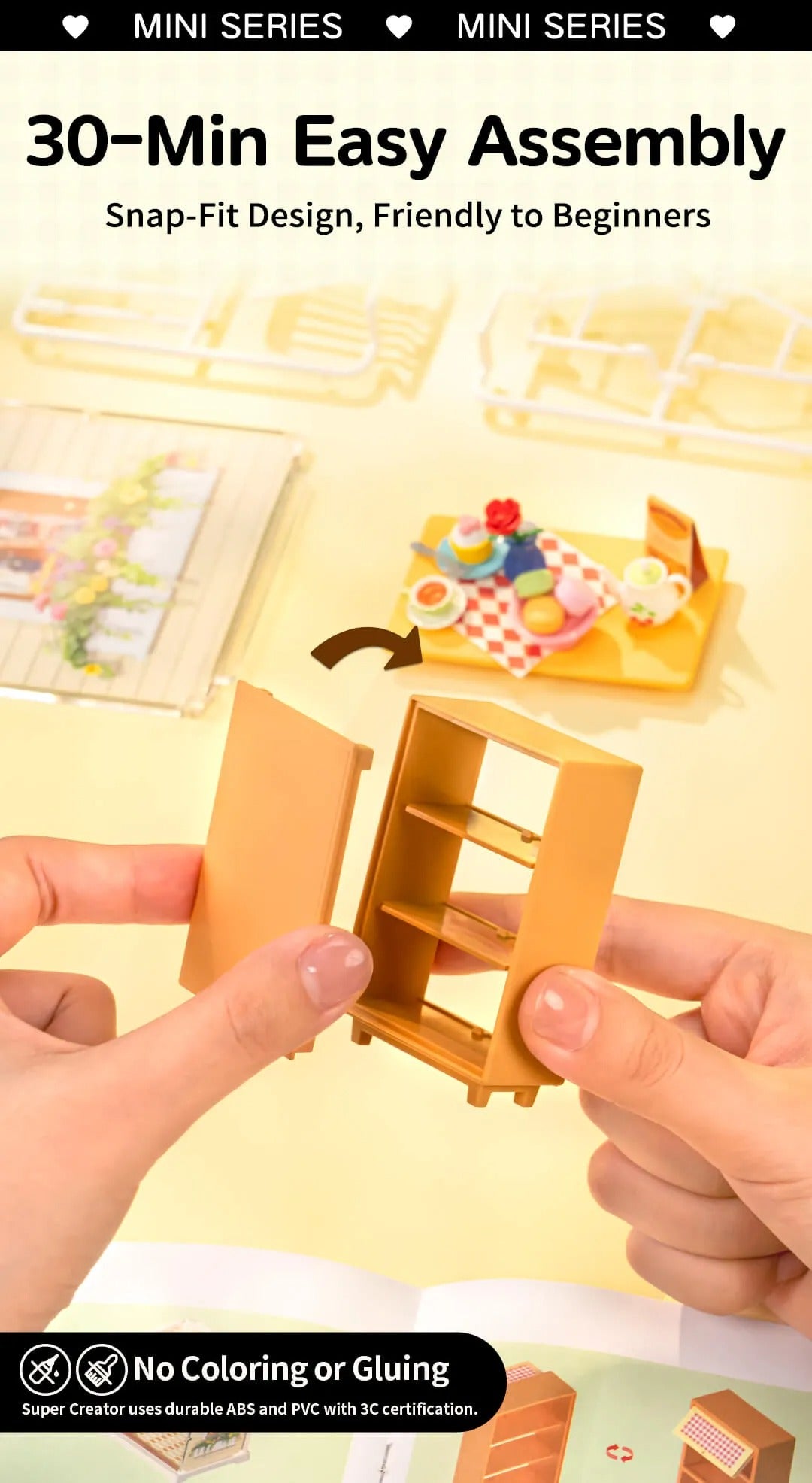 Rolife Floral Dining Room Mini Super Creator DIY Miniature House DWS06B