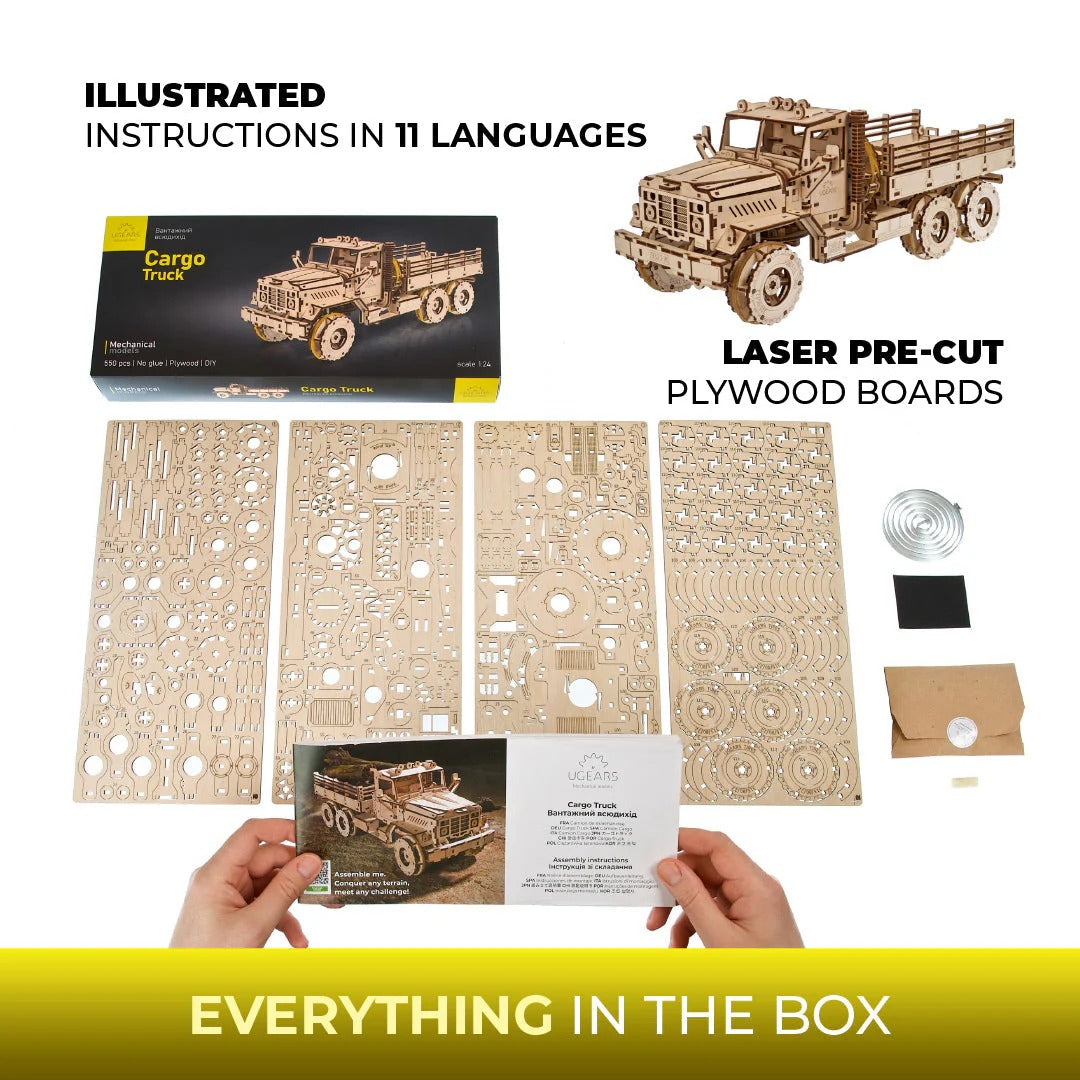 UGears Cargo Truck (New Model) - 550 Pieces